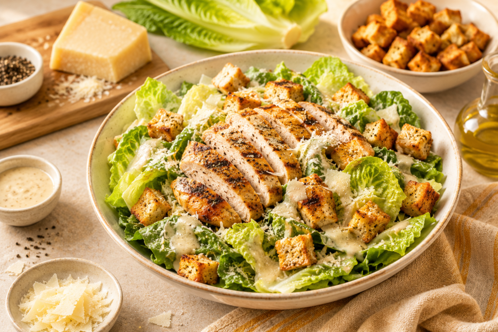 high protein Grilled Chicken Caesar Salad