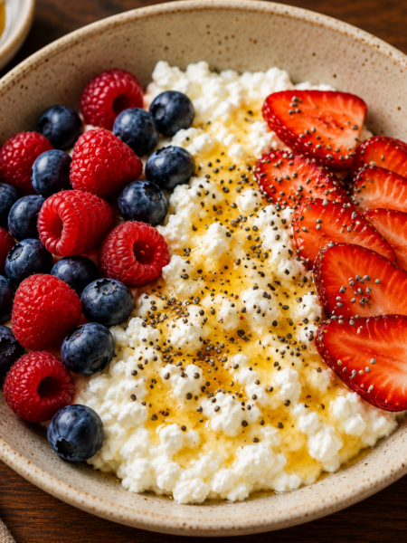 high protein cottage cheese bowl