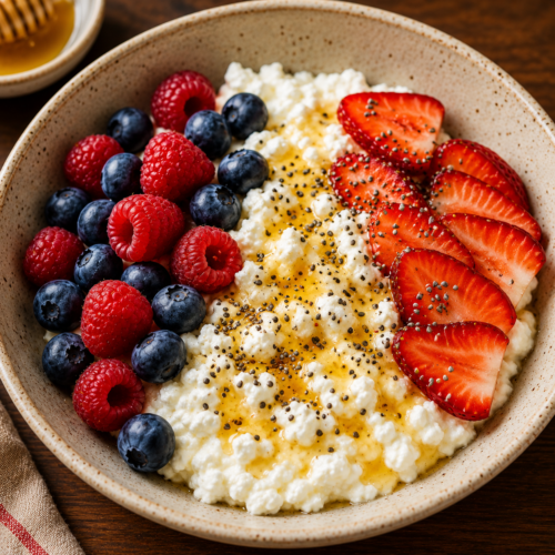 high protein cottage cheese bowl