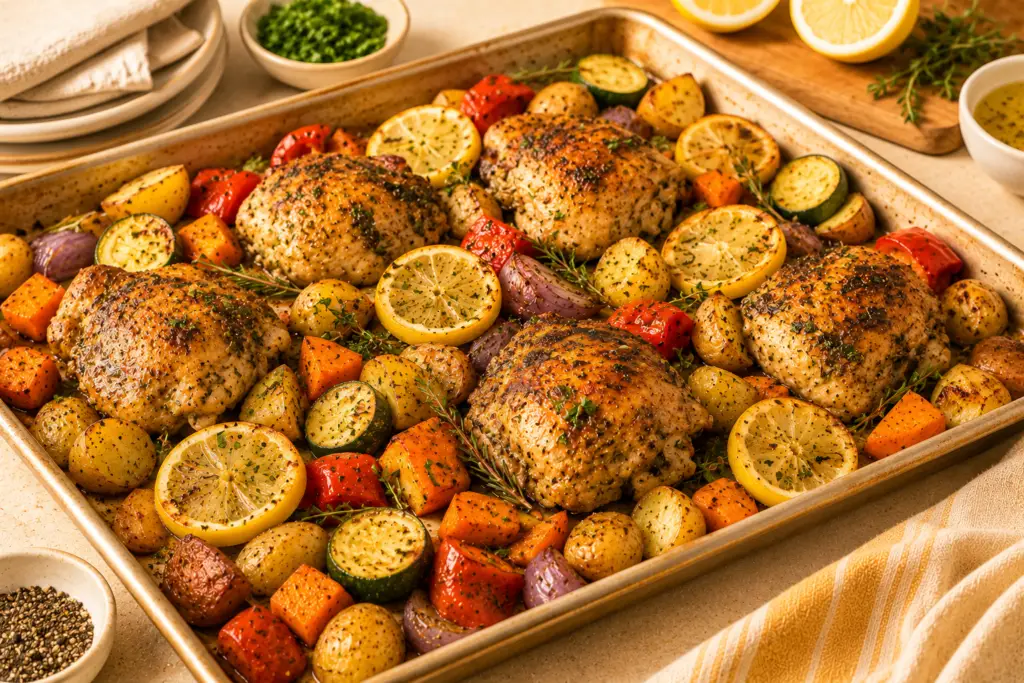 Sheet Pan Lemon Herb Chicken Thighs
