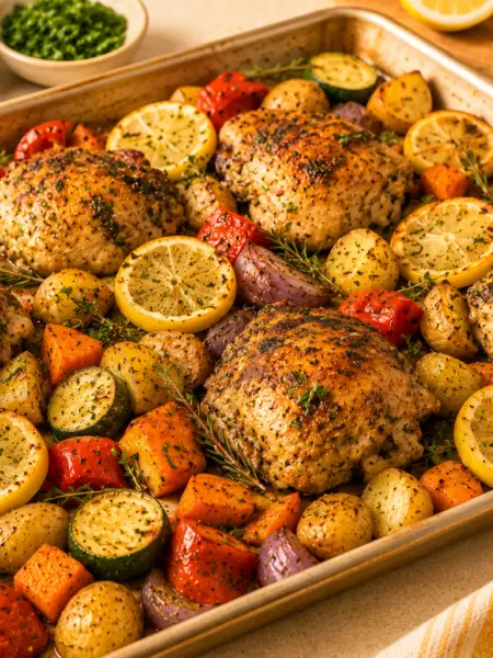 Sheet Pan Lemon Herb Chicken Thighs