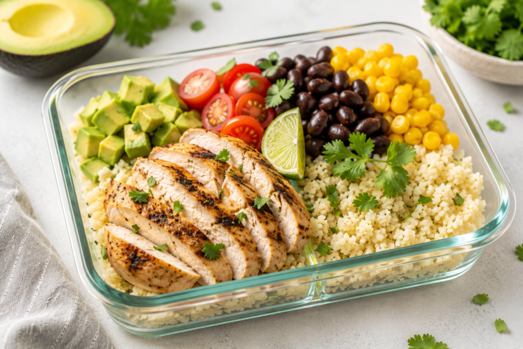 Cauliflower Rice Bowls with Grilled Chicken