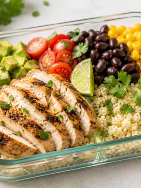 Cauliflower Rice Bowls with Grilled Chicken