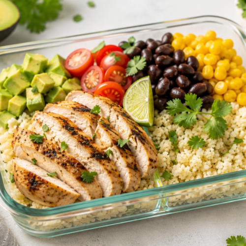Cauliflower Rice Bowls with Grilled Chicken